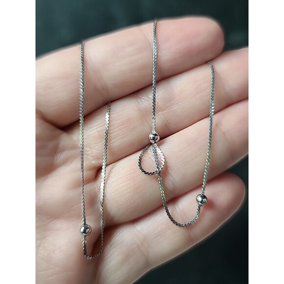 Italian 925 Sterling Silver Satellite Chain Necklace Vintage - Picture 5 of 10